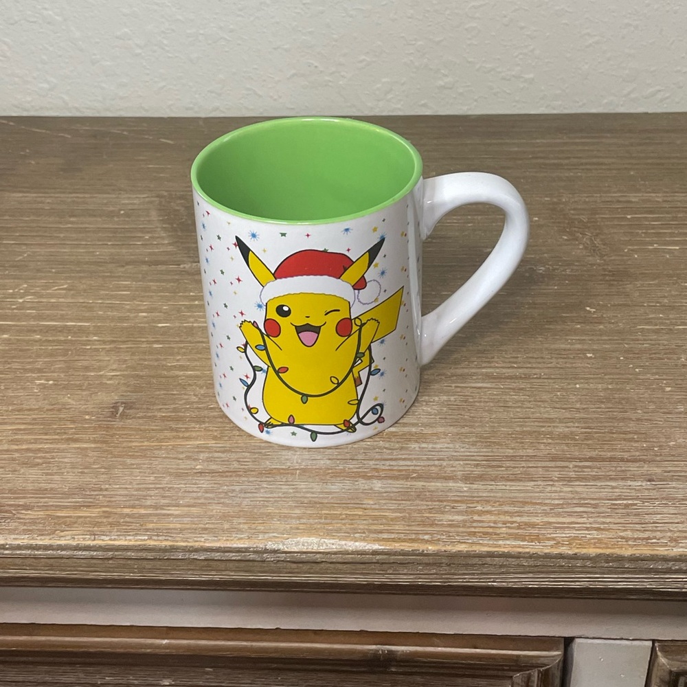 Pokemon Pikachu Holiday Christmas Lights Santa Coffee Mug Tea Cup 14 Ounce